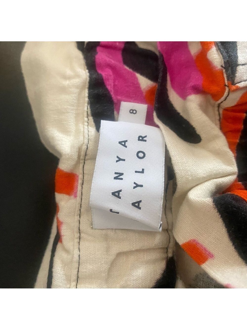 Tanya Taylor High Waist Floral Linen Shorts Orange Pink Black Women’s Size 8 - Picture 10 of 13